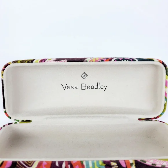Vera Bradley Eyeglass Hard Case Padded~Floral Brown Blue Green Pink Orange~EMPTY - Picture 8 of 9